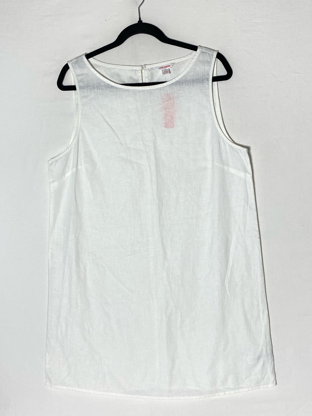 Joe Fresh Classic White Minimalist Sleeveless Linen Cotton Dress L NWT Coastal